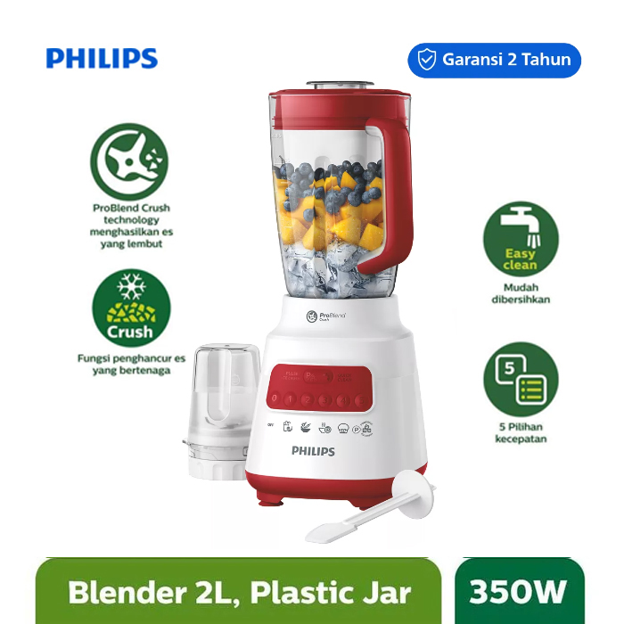 Philips Blender - HR2221/40 - Merah